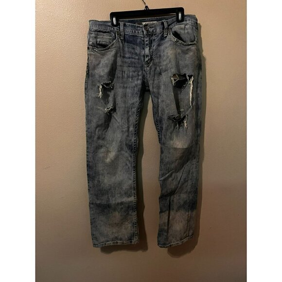 Men's BKE Denim Carter Distressed Jeans Size 36R [EXCELLENT] - Picture 1 of 8